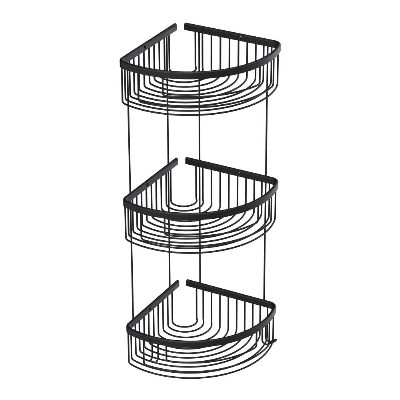 Şampuanlık Oval Lux 20x20 Üç Katlı Siyah