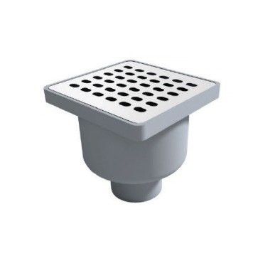Paslanmaz Çerçeveli Süzgeç 15x15 Ø50 Alttan Çıkış